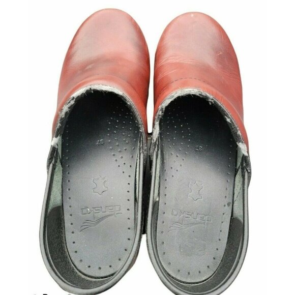 Dansko Brick Red Leather Upper Nursing Work Shoes - Picture 4 of 5